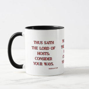 Mug Haggai 1:7 KJV Bible Verse Écriture Chrétienne