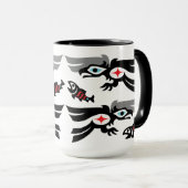 Mug Haida - festin d'Eagle de style de Tlingit (Devant droit)
