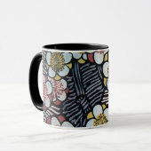 MUG HAIKU/ NOIR BLANC PINK FLEURS DE PRINTEMPS (Devant gauche)