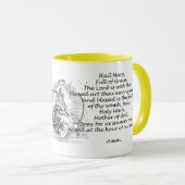 Mug Hail religieux Mary Prayer cite des mots (Devant droit)