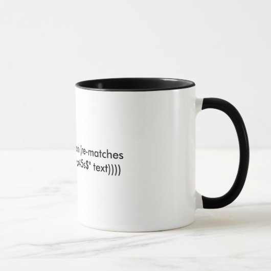 Mug Haine Clojure, essai d'unité et RegExes ? (Droite)