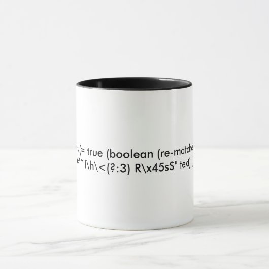 Mug Haine Clojure, essai d'unité et RegExes ? (Centre)