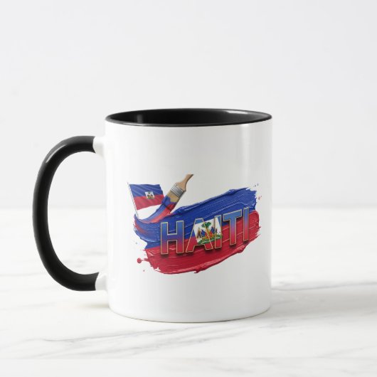 Mug Haiti Paint Brush Design | Caribbean Pride (Gauche)