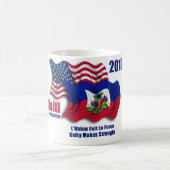 Mug Haïtien et drapeaux de ondulation américains pour (Centre)