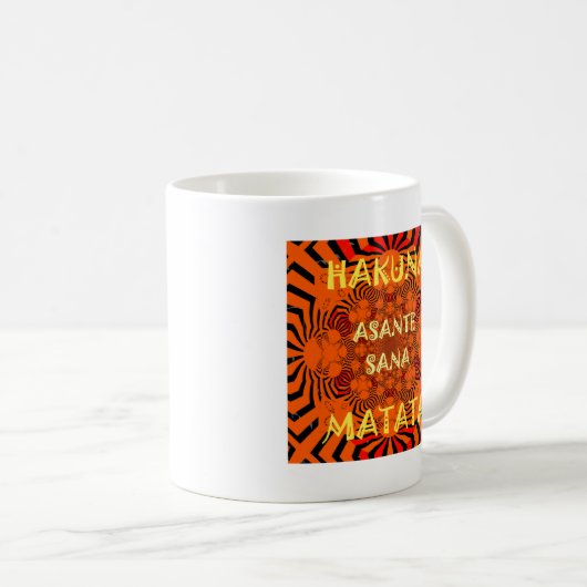 Mug Hakuna Matata Merci exceptionnel unique (Devant droit)