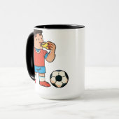 Mug Half Time Snack – Funny Soccer Pizza (Devant gauche)
