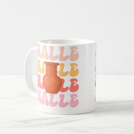 Mug Halle Retro Name Pottery Hobby (Devant gauche)
