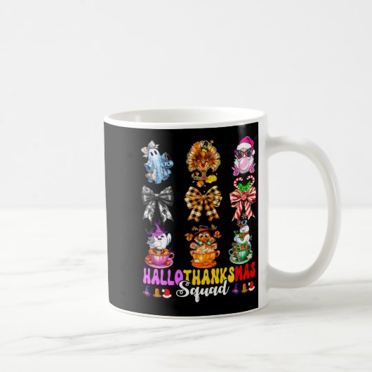 Mug Hallothanksmas Squad Funny Halloween Thanksgiving  (Droite)