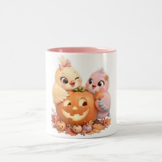Mug Halloween Amis Oiseaux Confortable (Centre)