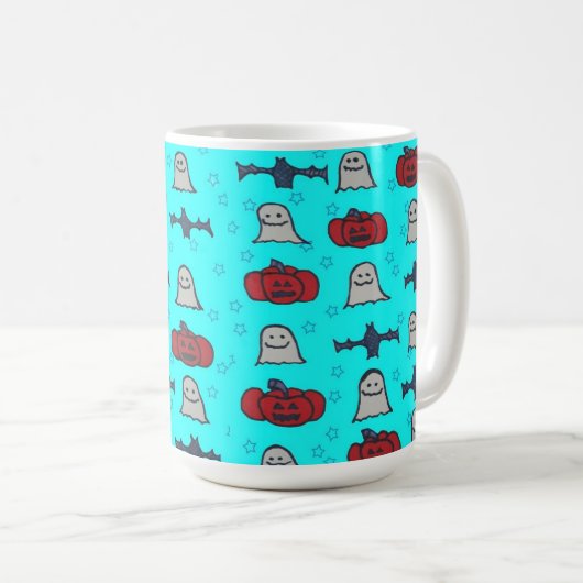 Mug Halloween amusant Imprimer en bleu (Devant droit)