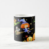 Mug Halloween Amusant Violet Sorcière Volant Broom Ver (Centre)