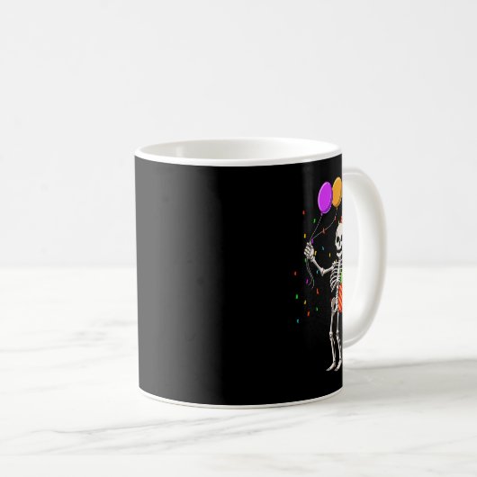 Mug Halloween Anniversaire Soirée Skeleton Anniversair (Devant droit)