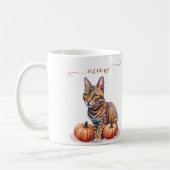 Mug Halloween aquarelle bengale chat avec citrouille (Gauche)