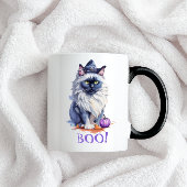 Mug Halloween aquarelle birman chat avec citrouille