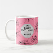 Mug Halloween araignée effrayante rose (Gauche)