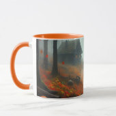 Mug Halloween/Automne/Automne/citrouille/chat (Gauche)
