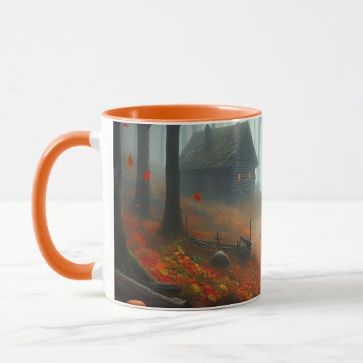 Mug Halloween/Automne/Automne/citrouille/chat (Gauche)