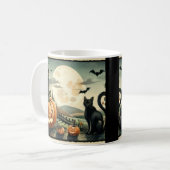 Mug Halloween/Automne/Citrouille/chat (Devant gauche)