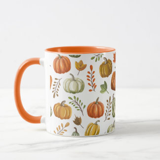 Mug Halloween avec citrouilles - Blanc