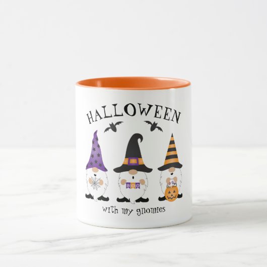 Mug Halloween Avec Mes Gnomes Violet Orange (Centre)