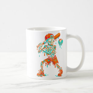 Mug Halloween Baseball Skeleton Ice Cream Driam Baseba
