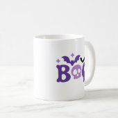 Mug Halloween Bats de crâne de Boo Typographie moderne (Devant droit)