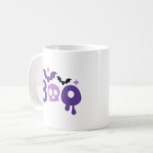 Mug Halloween Bats de crâne de Boo Typographie moderne (Devant gauche)