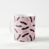 Mug Halloween Bats Roses Blancs (Devant gauche)