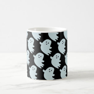 Mug Halloween Bébé Bleu Fantômes Sur Noir