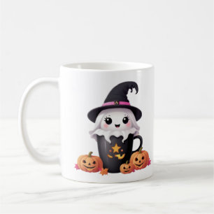 Mug halloween bébé mignon fantôme avec muqueuse casque