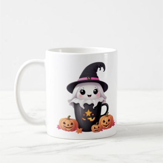Mug halloween bébé mignon fantôme avec muqueuse casque (Gauche)
