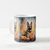 Mug Halloween berger allemand avec la peur Citrouille (Devant gauche)