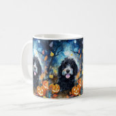 Mug Halloween Bernedoodle Avec La Peur Citrouille (Devant gauche)