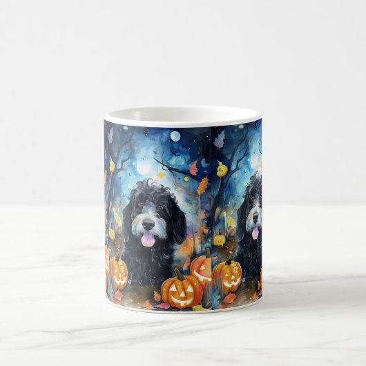 Mug Halloween Bernedoodle Avec La Peur Citrouille (Centre)