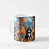 Mug Halloween Bernois avec citrouilles effrayant (Devant gauche)