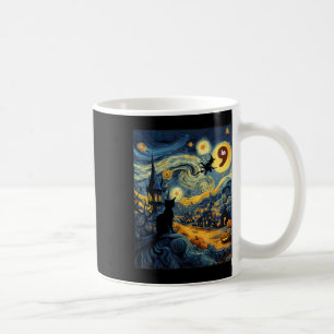 Mug Halloween Black Cat Comma La Starry Night Art Kama