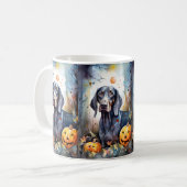 Mug Halloween Bluetick Coonhound avec la peur Citrouil (Devant gauche)