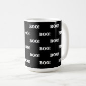 Mug Halloween Boo Noir Blanc (Devant droit)