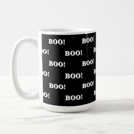 Mug Halloween Boo Noir Blanc (Gauche)