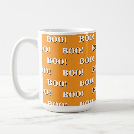 Mug Halloween Boo Orange et Blanc (Gauche)