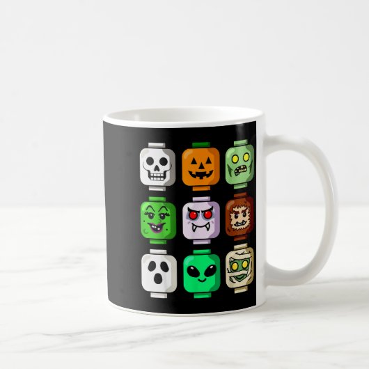 Mug Halloween Building Brick Head Pumpkin Ghost Zombie (Droite)