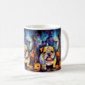 Mug Halloween Bulldog avec la peur Citrouille (Devant droit)