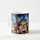 Mug Halloween Bulldog avec la peur Citrouille (Devant gauche)