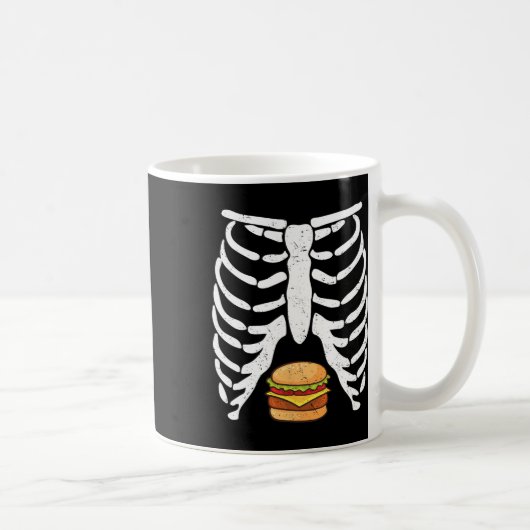 Mug Halloween Cage Rib Cheeseburger Lover Skeleton Fun (Droite)