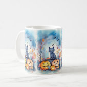 Mug Halloween Chat Bleu Oriental Avec Peur Citrouille (Devant gauche)