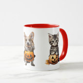 Mug Halloween Chat et Chien" Mignonne Musique d'automn (Devant droit)