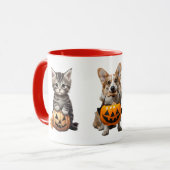 Mug Halloween Chat et Chien" Mignonne Musique d'automn (Devant gauche)