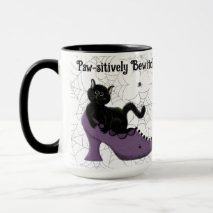Mug Halloween Chat Noir Paw-Stictivement Bewitched