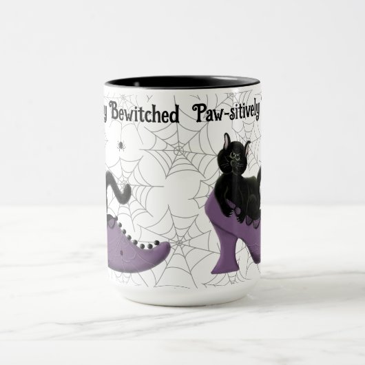 Mug Halloween Chat Noir Paw-Stictivement Bewitched (Centre)