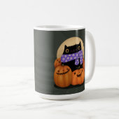 Mug Halloween Chat Noir Saison Automne Heureux Hallowe (Devant droit)